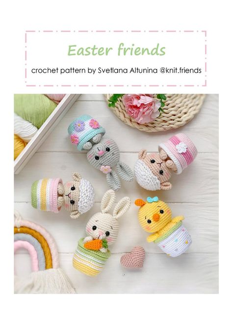 Easter friends crochet pattern Crochet Keyring Free Pattern, Easter Crochet Patterns Free, Dave Eggers, Crochet Toys Free Patterns, Crochet Ornament Patterns, Handmade Baby Toys, Crochet Patterns Free, Chunky Crochet Blanket, Crochet Dolls Free Patterns