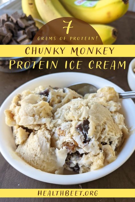 Healthy Ice Cream Recipes, High Protein Ice Cream, Health Beet, Keto Ice Cream Recipes, Chunky Monkey Ice Cream, Protein Ice Cream Recipe, Protein Ice Cream Recipes, Ninja Ice Cream, Nice Cream Recipe