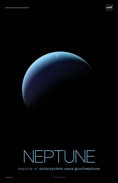 Neptune Poster - Version B | NASA Solar System Exploration Neptune Poster, Nasa Planets, Planet Neptune, Neptune Planet, Nasa Solar System, Edit Image, Solar System Poster, Nasa Poster, Nasa Earth