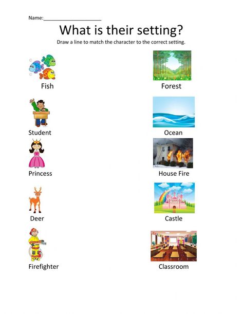 Story elements online exercise for Kindergarten. You can do the exercises online or download the worksheet as pdf. Character And Setting Activities, Story Elements Worksheet, Special Education Classroom Setup, Character Worksheets, Character Analysis, Story Elements, Character And Setting, 1st Grade Worksheets, Problem And Solution