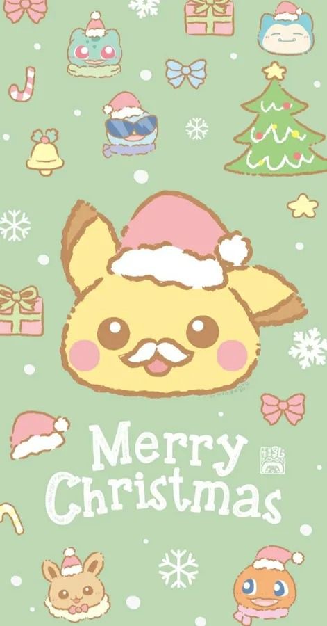 Download Pokémon Christmas Pikachu In Green Wallpaper | Wallpapers.com Christmas Pokemon Wallpaper, Aesthetic Pokemon Wallpaper, Pokemon Christmas Wallpaper, Iphone Wallpaper Pokemon, Christmas Pikachu, Christmas Pokemon, Pokemon Christmas, Pokemon Diy, Pokemon Backgrounds