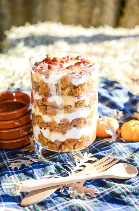 Pumpkin Bread Trifle Desserts, Pumpkin Bread Trifle, Large Clear Vase, Pumpkin Trifle, Easy Pumpkin Bread, Trifle Dessert Recipes, Awesome Desserts, Fall Recipes Pumpkin, Pumpkin Bread Easy