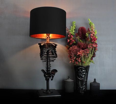 Wood and Resin Lamps by Guideco Design (Interview) Skeleton Table, Skeleton Lamp, Blackened Teeth, Gothic Homeware, Whats Wallpaper, Hue Lights, Arte Peculiar, Diy Halloween Decor, Dark Home Decor