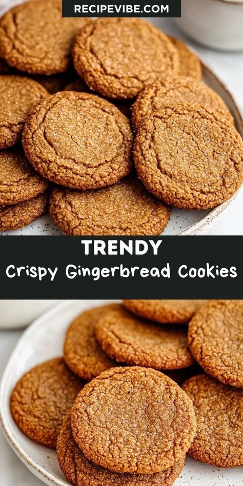 Want to impress your family with homemade Christmas Desserts? These Crispy Gingerbread Cookies are the ideal combination of sweetness and spice, making them a festive favorite. Don’t forget to save this recipe for your holiday baking list and spread the joy of gingerbread magic this Christmas! Best Gingerbread Cookies Crisp, Gingerbread Cookies Crispy, Gingerbread Cookies Crunchy, Hard Gingerbread Cookies, Making Gingerbread Cookies, Homemade Gingerbread Cookies Recipe, Crispy Gingerbread Cookies Recipe, Crunchy Gingerbread Cookies Recipe, Christmas Cookies Recipes Healthy