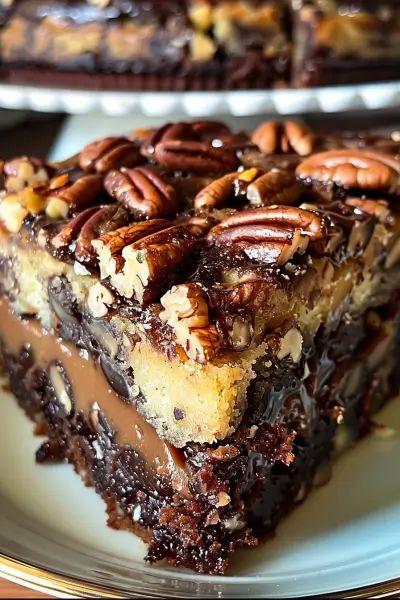 Chocolate Pecan Ooey Gooey Butter Cake is rich and decadent, perfect for any occasion. Try this easy recipe today and enjoy! Turtle Cookie Bars, Pecan Pie Brownies, Ooey Gooey Butter Cake, Turtle Brownies, Epicure Recipes, Turtle Cookies, Brownie Ice Cream, Gooey Butter Cake, Chocolate Pecan