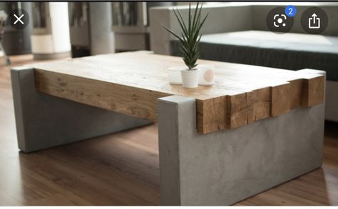 Concrete Coffee Table, Diy Living Room Decor, Home Coffee Stations, Concrete Furniture, Concrete Table, Concrete Wood, Table Cafe, Diy Coffee Table, Diy Furniture Table