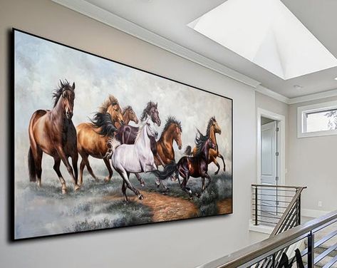 Original Rice White Horse Painting,horse Portrait Canvas Art,horse Decor Painting,horse Wall Art,large Animal Art,large Canvas Horse Art - Etsy Turkey Horse Painting For Living Room, 7 Horses Painting On Canvas, Equestrian Art Oil Paintings, Vastu Painting, Canvas Horse Art, 7 Horses, White Horse Painting, Large Wall Art Living Room, Themed Bedrooms