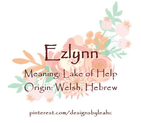 Baby Girl Name: Ezlynn. | Meaning: Lake of Help. | Origin: Welsh, Hebrew. || www.pinterest.com/designsbyleahc Ezlynn Name, Ezlynn Name Meaning, Hipster Boy Names, Hebrew Girl Names, English Baby Girl Names, Baby Names Girl, Baby Nicknames, Girls Names Vintage