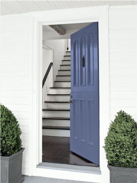 Blue Nova Front Door Color - Benjamin Moore Color Of The Year 2024 #front #door #paint #color #blue #color #year #2024 #ideas Benjamin Moore Blue Front Door Colors, Best Blue Paint For Front Door, White House Blue Door, Dining Room Wall Color, Benjamin Moore Blue, Front Door Paint, Front Door Color, Blue Nova, Color Of The Year 2024