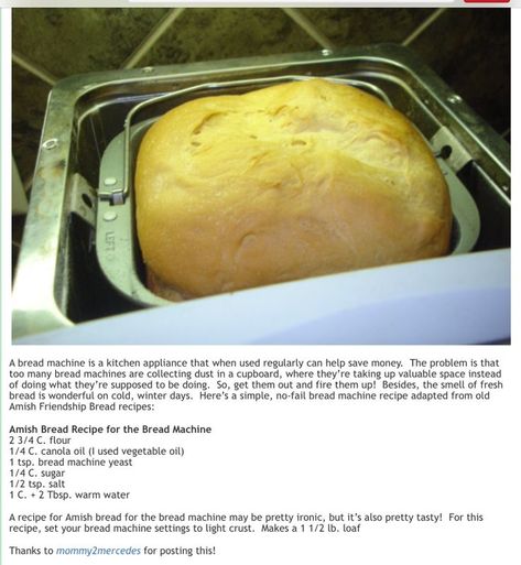 Regal Breadmaker Recipe, Amish Bread Machine Recipes, Neretva Bread Machine Recipes, Best Bread Machine Recipes, Breadmaker Bread, Amish Dishes, Bread Machine Mixes, Breadmaker Recipes, Amish Bread Recipes