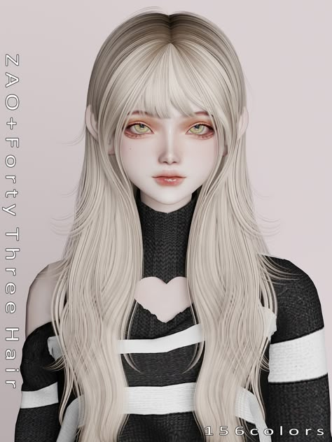 [ZAO]Forty Three Hair | Patreon Lotes The Sims 4, Sims 4 Cc Hair, Sims 3 Mods, Mod Hair, Sims 4 Anime, Pelo Sims, Free Sims 4, Tumblr Sims 4, Sims 4 Teen