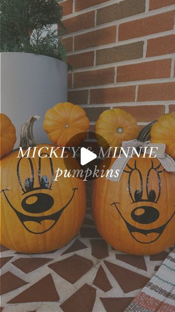 Marianne Southerland on Instagram: "loved making these Mickey & Minnie pumpkins for the front porch this year! 

these were so easy to make and my kids LOVE them! 

what fun fall crafts are you putting Disney magic on this year? 

#disney #falldecor #pumpkins #pumpkincarving #fallatdisney #disneyhalloween" Mickey Painted Pumpkin, Mickey And Minnie Pumpkins, Minnie Mouse Pumpkin Painting, Minnie Pumpkin, Pumpkin Mickey, Minnie Mouse Pumpkin, Mickey Mouse Pumpkin, Fun Fall Crafts, Mickey Pumpkin