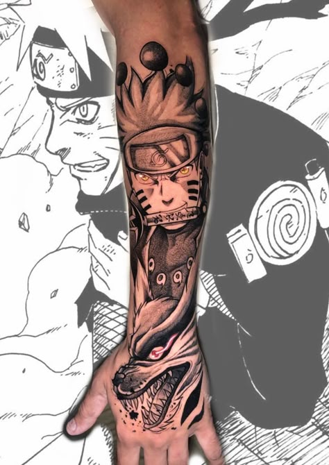 Naruto Hand Tattoo, Arms Tattoos, Naruto Tattoos, Naruto Tattoo, Uzumaki Family, Hand Tattoos For Guys, Leg Sleeves, Arm Tattoos For Guys, Anime Tattoos