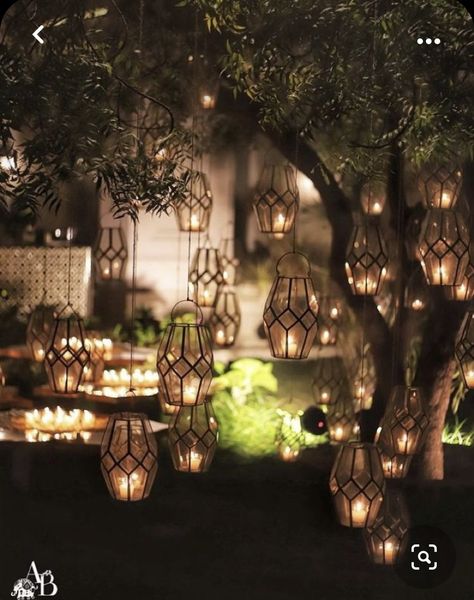 Garden Decoration Ideas, Forest Theme Wedding, Enchanted Forest Wedding, Garden Wallpaper, Glass Lantern, Forest Wedding, Sleeve Tattoo, Moroccan Style, Garden Decoration