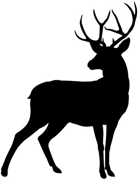 Deer silhouette - Free Vector Silhouettes | Creazilla Silhouette Arte, Deer Stencil, Hirsch Silhouette, Deer Vector, Buck Deer, Deer Silhouette, Silhouette Painting, Silhouette Stencil, Animal Silhouette