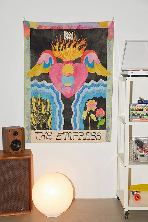 Bring the positive power of the Empress into your personal space with this tapestry. Cut from cotton in a square silhouette complete with a colourful tarot-inspired print. Tarot Card Tapestry, Uo Home, Tarot Major Arcana, Major Arcana, The Empress, Mirror Wall Art, Personal Space, Tarot Card, Tarot Cards