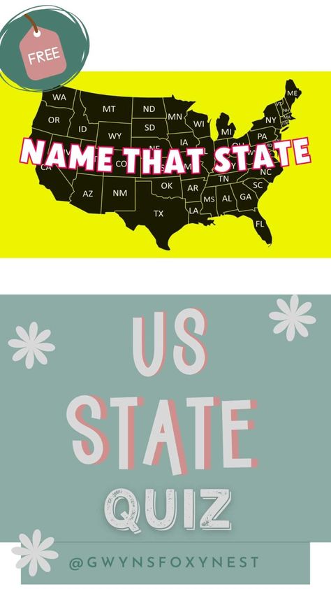 US States Map Quiz Us States Map, United States Geography, Map Quiz, Us Geography, Geography Games, State Abbreviations, Us State Map, Sending Mail, State Testing