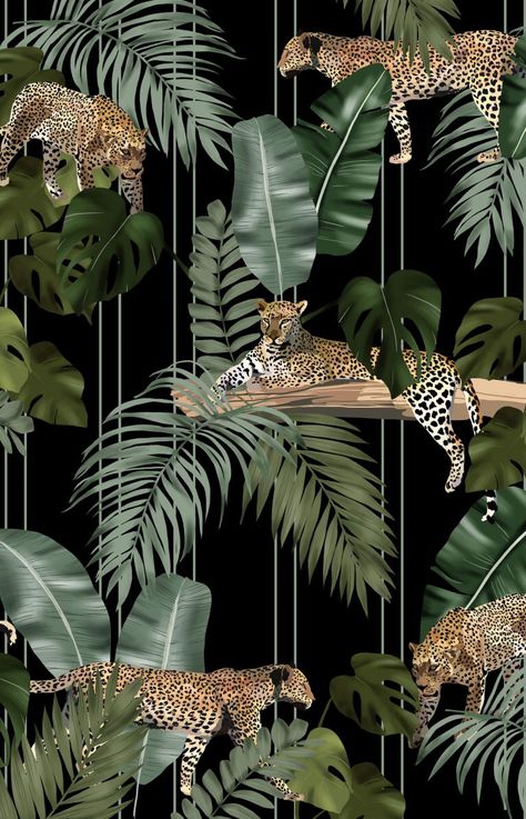 Camilla Frances Prints, Camilla Frances, Leading A Team, Jungle Art, Wallpaper Design, Boho Print, Leopards, Animal Wallpaper, Color Of The Year