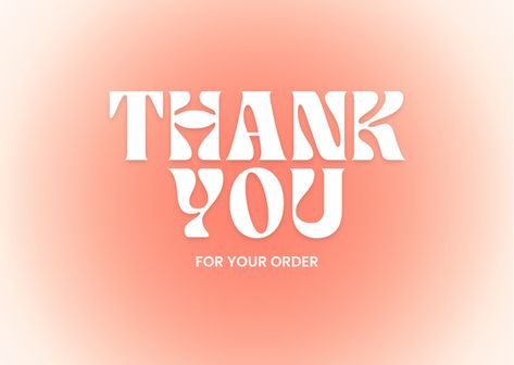 Preppy Thank You Cards, Thanks Card For Customer Aesthetic, Thank You Card Aesthetic, Thank You Card Design Aesthetic, Thankyoucard Design, Business Tag, Thank You Card Design, Pink Gradient, Thanks Card