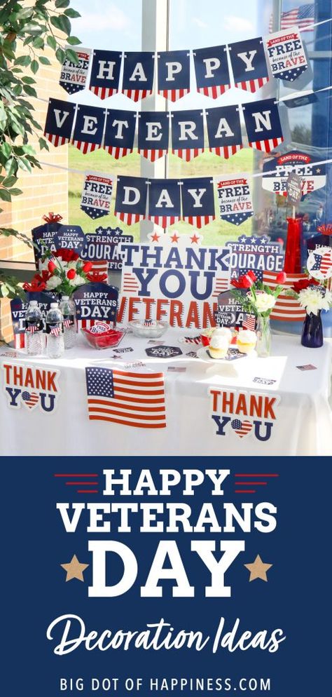 Veterans Day Breakfast Ideas, Veterans Day Luncheon Ideas, Veterans Day Parade Float Ideas, Veterans Day Decorations, Dinner Centerpieces, Happy Veterans Day, Usa Party, Honoring Veterans, Parade Float