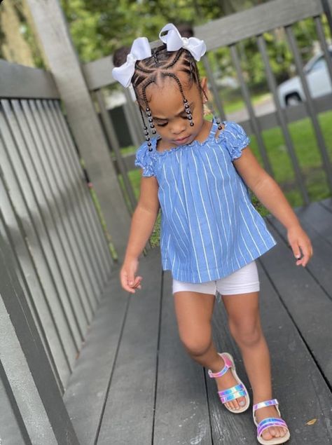 Toddler Braiding Hairstyles Girl, Toddler Hairstyles Girl African American Braids With Beads, Kids Braids With Beads Natural Hair, Toddler Beads Hairstyles, Baby Girl Braided Hairstyles, Braid Hairstyles For Toddlers, Braided Toddler Hairstyles, Baby Girl Braids Toddler Hair Black, Toddler Hairstyles Girl Braids