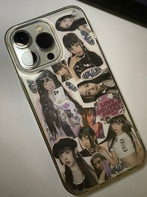 New Jeans Phone Case Ideas, Phone Case Inspo Kpop, Y2k Case Phone, Kpop Phone Case Deco, New Jeans Phone Case, Aesthetic Case Phone, New Jeans Collage, Newjeans Phone Case, Kpop Phone Cases Aesthetic