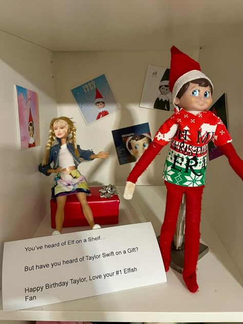 Elf Ideas Taylor Swift, Funny Ideas For Elf On The Shelf, Eras Tour Elf On The Shelf, Duo Elf On The Shelf Ideas, Elf Taylor Swift, Elf On The Shelf Taylor Swift Ideas, Elf On The Shelf Ideas Taylor Swift, Elf On The Shelf Taylor Swift, Taylor Swift Elf On The Shelf Ideas