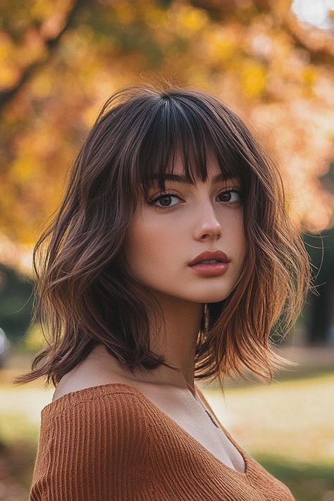 25 Trendy Long Bob Hairstyles with Fringe You Need to See Medium Bob With Fringe Over 40, Long Bob With Bangs Thick Hair, Long Bob Hairstyles With Fringe, Long Bob Cut With Bangs, Long Bob Haircuts With Bangs, Asymmetrical Bob With Bangs, Bob Hairstyles With Fringe, Lob Bangs, Hairstyles With Fringe