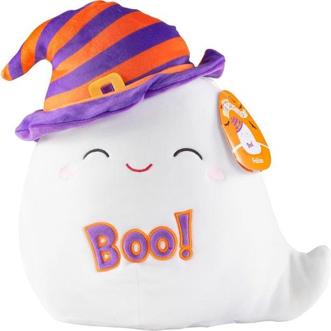 Squad up with Squishmallows! Halloween Adorably Spooky! Meet Felize the Ghost! This ultra-collectible and ultra-squeezable plush is made of high quality and marshmallow soft materials. Squishmallows have their own style and personality encouraging fun and imaginative play! This soft and adorable ghost plush is the perfect gift for kids that love stuffed animals! Cuddle and squeeze your squishmallow in the car plane or at home during a movie marathon! Authentic Halloween Squishmallow 10 - Inch Fe Halloween Plush, Soft Stuffed Animals, Teddy Bear Stuffed Animal, Cute Stuffed Animals, The Ghost, Cute Plush, Cute Ghost, Gift For Kids, Great Christmas Gifts