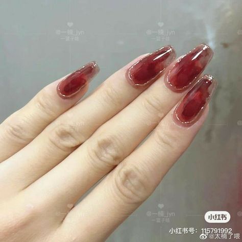 Ruby Nails, Classy Nail Art Ideas, Red Ombre Nails, Maroon Nails, Asian Nails, Hippie Nails, Punk Nails, Music On Spotify, Grunge Nails