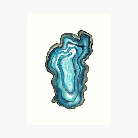 Agate Tattoo, Agate Art, Agate Slices, Unique Watercolor, Wedding Map, Agate Slice, Beautiful Watercolor, Lake Tahoe, Society6 Art