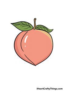 How To Draw A Peach, Peach Art Cute, Peach Drawing Cute, Peaches Drawing, Peach Doodle, Peach Craft, Peach Drawing, Peach Paint, Loaded Teas