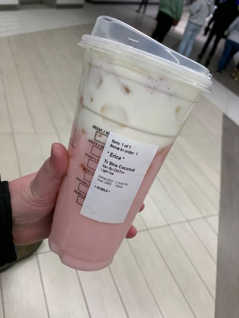 Starbucks Drinks With Cold Foam No Coffee, Starbucks Strawberry Coconut Drink, Pink Drink With Vanilla Cold Foam, Coconut Starbucks Drinks, Starbucks Drinks With Cold Foam, Strawberry Coconut Drink, Vanilla Sweet Cream Cold Foam, Sweet Cream Cold Foam, Vanilla Sweet Cream