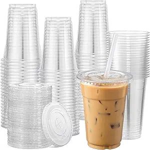 120 sets of 16 oz clear plastic cups made from thicker, durable plastic to prevent breaking or cracking
BPA-free and non-toxic, safe for serving drinks and meeting high safety standards
Each cup has a tight sealing lid with straw hole to prevent spills, leaks, and maintain drink freshness Plastic Cups Design, Plastic Cups With Lids, Milkshake Smoothie, Clear Plastic Cups, Curly Hair Accessories, Clear Cups, Wedding Plan, Bride Jewelry, Serving Drinks