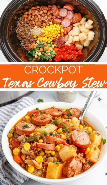 Texas Cowboy Stew, Cowboy Chili Recipe, Stew Recipes Crockpot, Cowboy Stew, Crockpot Recipes Beef Stew, Crockpot Soup, Crockpot Stew, Mexican Chicken Recipes, Texas Cowboy