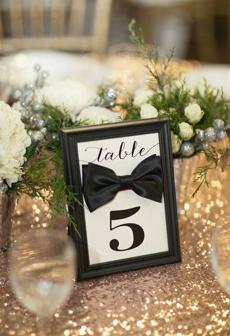 Black And Gold Masculine Party, Black Tie 50th Birthday Party, Black Tie Gala Decorations, Masculine Table Centerpieces, James Bond Party, Bow Tie Party, Gold Tablecloth, James Bond Theme, 50th Birthday Decorations