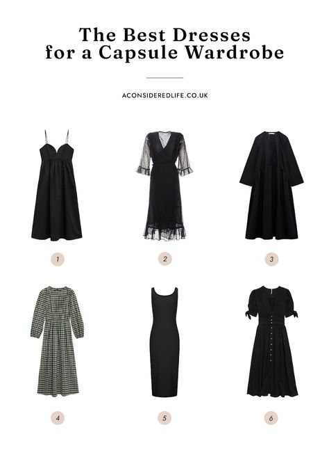 The Best Dresses for a Capsule Wardrobe Minimalist Wardrobe Essentials, Smart Casual Dress, Small Wardrobe, Minimalist Wardrobe, Versatile Dresses, Everyday Dresses, Types Of Dresses, Dressed Down, Fast Fashion