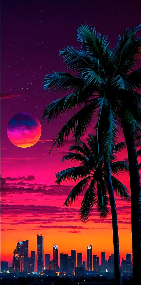 Best Iphone Wallpapers Hd Wallpaper, Dallas Wallpaper, Synthwave Wallpaper, Neon Sunset, Iphone 8k Wallpaper, 80s Background Wallpapers, 90s Aesthetic Wallpaper, Miami Background, Alien Iphone Wallpaper