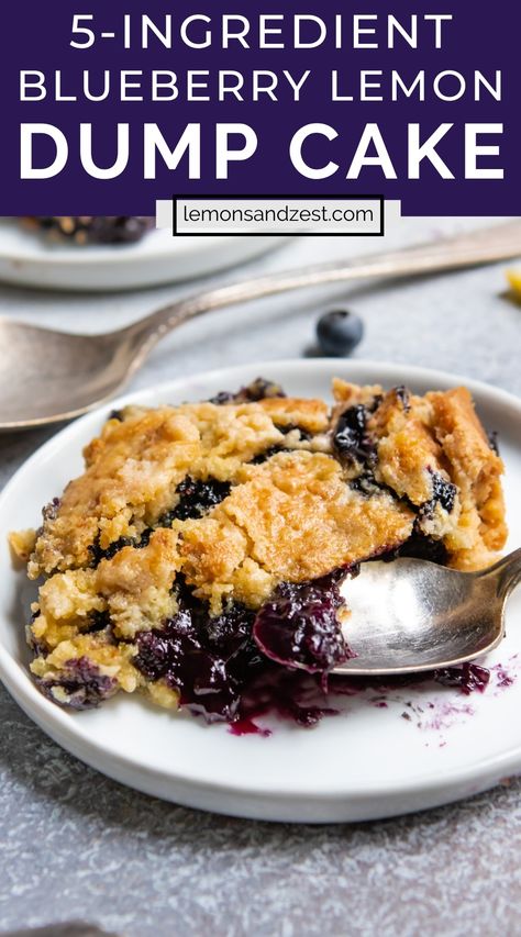 Blueberry Lemon Dump Cake Recipe, Blueberry Dump Cake Recipes Using Fresh Blueberries, Blueberry Lemon Recipes Easy, Fresh Blueberry Dump Cake, Lemon Blueberry Dump Cake, Lemon Dump Cake, Blueberry Dump Cake, Blueberries Muffins, Blueberry Dump Cake Recipes