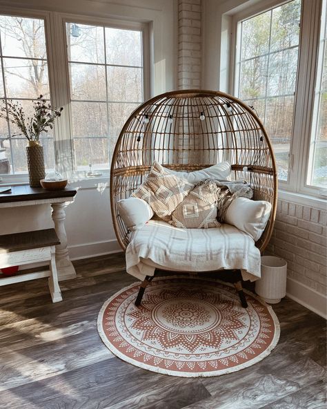 Reading Egg Furniture, Woven Egg Chair, Brennfield Egg Chair, Cozy Egg Chair Corner, Comfy Egg Chair, Indoor Egg Chair Decor, Egg Chair Library, Egg Chair Sunroom, Indoor Egg Chair Bedroom