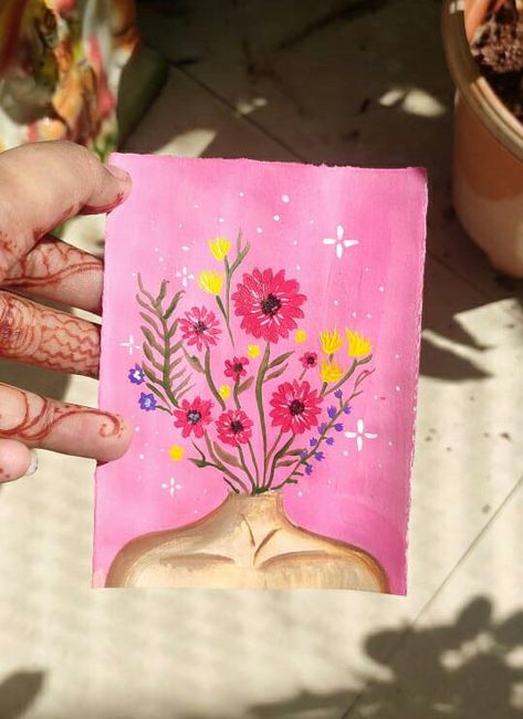 Aesthetic painting >_< Self Love Canvas Painting, Painting Collage Ideas, Cute Aesthetic Painting Ideas, Self Love Painting Canvases, Affirmations Painting, Girly Painting Ideas, Things To Draw And Color, Pink Canvas Paintings, Simple Aesthetic Painting Ideas