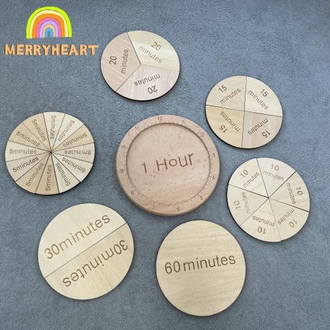 Learning Fractions, Learning Clock, Preschool Learning Toys, Time For Kids, Montessori Diy, Wheel Of Time, Toddler School, Teaching Time, Clock For Kids