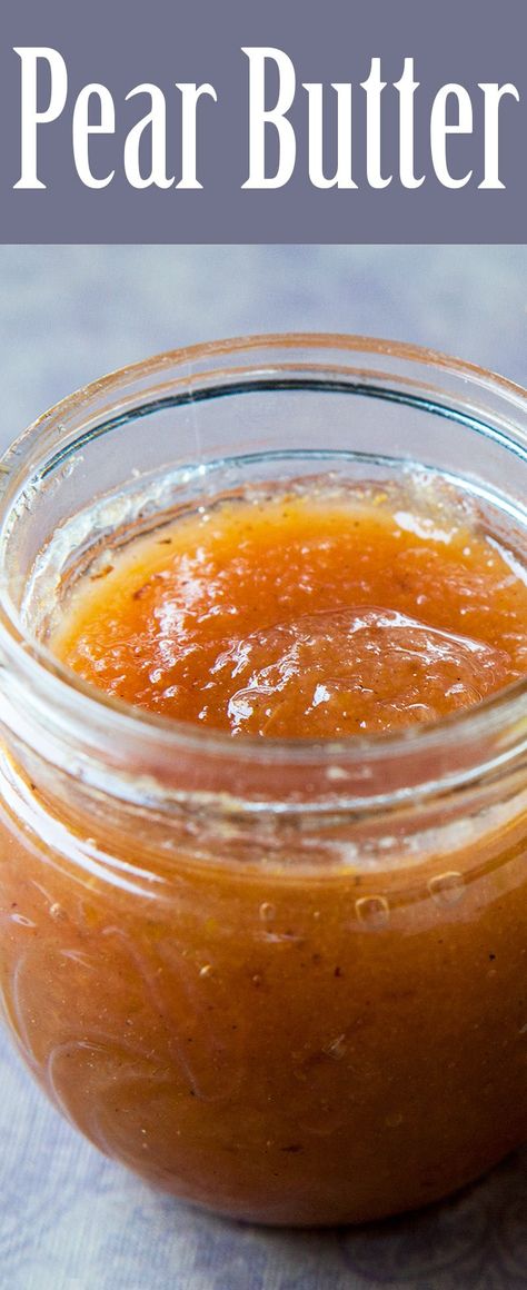 Delicious homemade pear butter! spiced with star anise, ginger, lemon, cardamom, and nutmeg. #jam #pear #canning Pear Butter Recipe Freezer, Yoghurt Muffins, Canning Pears, Butter Homemade, Pear Butter, Homemade Goods, Canned Pears, Preserving Foods, Bartlett Pears