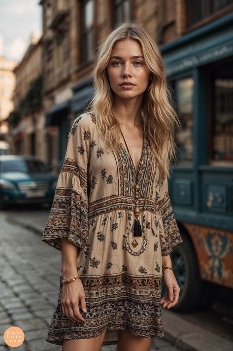 Look boho para verão Looks Hippie, Moda Hippie, Looks Country, Estilo Hippie, Boho Look, Estilo Boho, Bohemian Style, Boho Chic, Queen