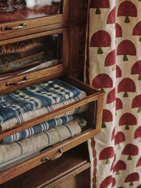 Textile Display, Moroccan Curtains, Contemporary Pottery, Wallpaper Interior, Contemporary Textiles, Antique Fabrics, Weaving Textiles, Antique Textiles, South London