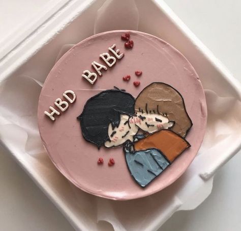 Mini Cake For Boyfriend, Boyfriend Cake, Kue Disney, Tårta Design, Birthday Cake Designs, Birthday Cake For Boyfriend, Kue Macaroon, Small Birthday Cakes, Cake For Boyfriend