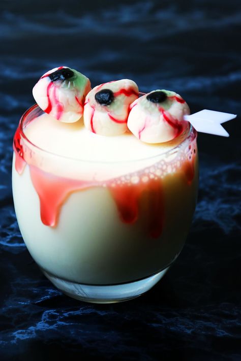 This White Zombie Halloween Cocktail is a twist on the classic White Russian Zombie Drink, Zombie Cocktail, Pumpkin Cake Pops, White Russian Cocktail, Halloween Shots, Kahlua Coffee Liqueur, Bloodshot Eyes, Halloween Cocktail, Halloween Themed Wedding