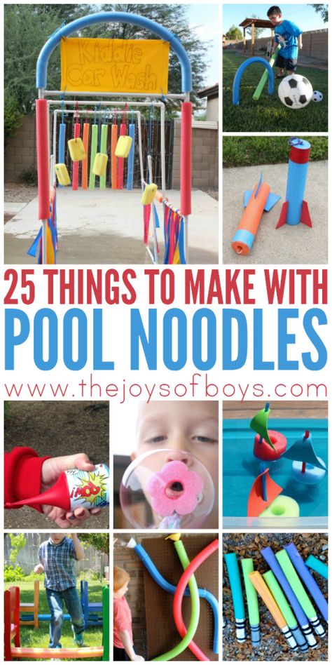 Pool noodles aren't just for the pools!  I love these ideas of things to make with pool noodles. #poolnoodles #poolnoodlefun #poolnoodlecrafts #funforboys #funkidactivities #kbnnetwork #kbnblogger @thejoysofboys Outdoor Games For Toddlers, Pool Noodle Games, Noodles Ideas, Pool Noodle Crafts, Indoor Camping, Pool Noodle, Halloween Activities For Kids, Kid Pool, Pool Noodles