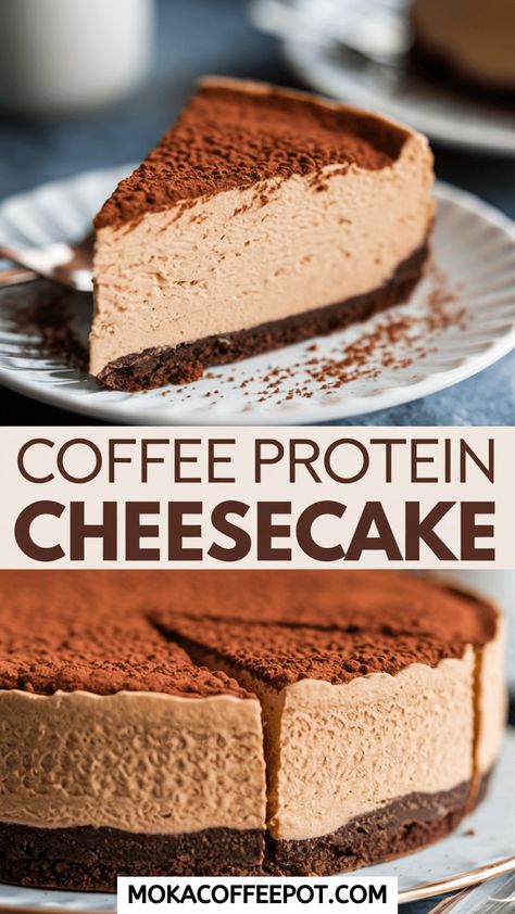 Get ready to indulge in the ultimate guilt-free dessert that makes you feel like a champion! This Coffee Protein Cheesecake combines creamy decadence with a serious protein punch, satisfying your cravings without sabotaging your diet. No, this isn’t some sad, bland health food; it’s a rich, velvety cheesecake that will have you questioning every life... Protein Cheesecake Recipe, Coffee Protein Smoothie, Protein Cheesecake, Coffee Cheesecake, Protein Coffee, Protein Desserts, Protein Bites, Guilt Free Dessert, Ice Coffee Recipe