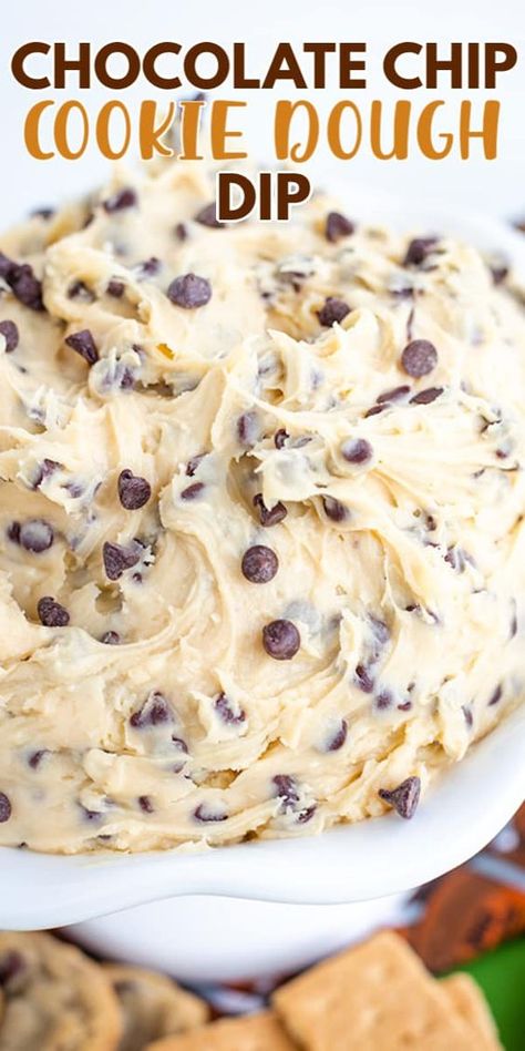 Chocolate Chip Cookie Dough Dip, Cookie Dough Dip Recipe, Chocolate Chip Dip, Dessert Dip Recipes, Dessert Dip, Cookie Dough Dip, Sweet Dips, Dip Recipes Easy, Edible Cookies